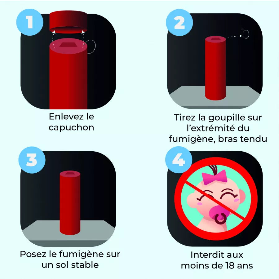 Fumigène a goupille® Rouge 1 minute
