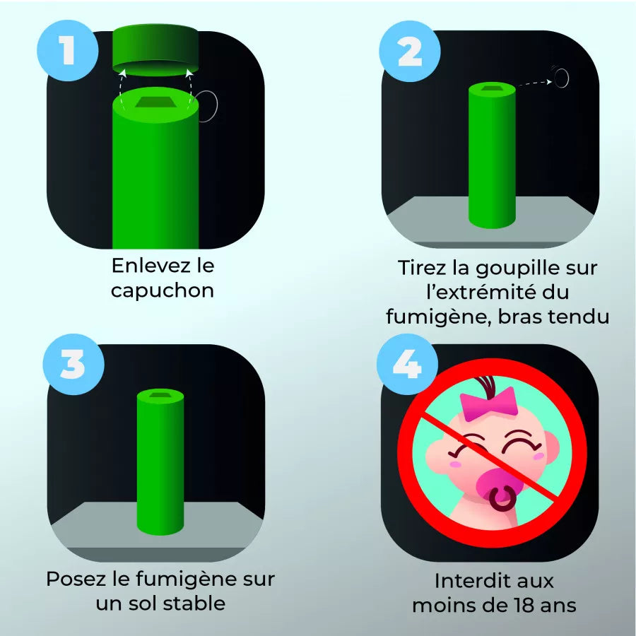 Fumigène a goupille® Vert 1 minute