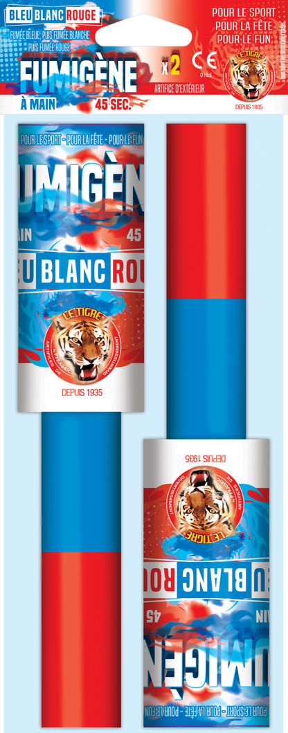 Fumigène à mains® TRICOLORE  45 secondes