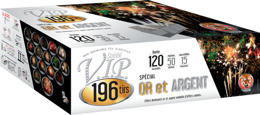 Feux d'artifice Automatique SOIRÉE V.I.P 196 OR/ARGENT®