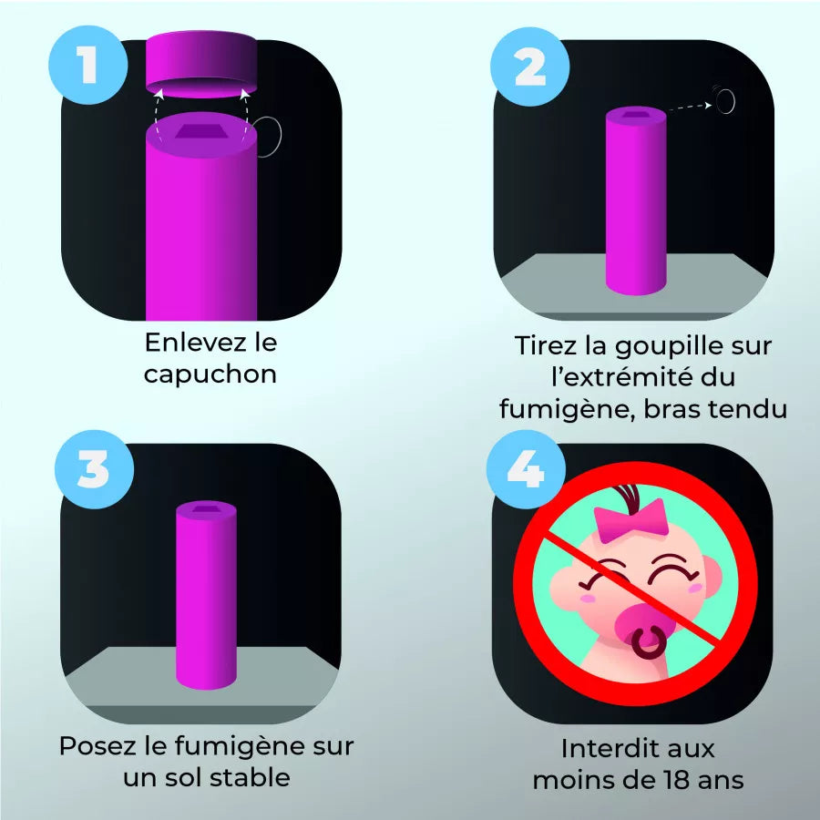 Fumigène a goupille® Rose 1 minute