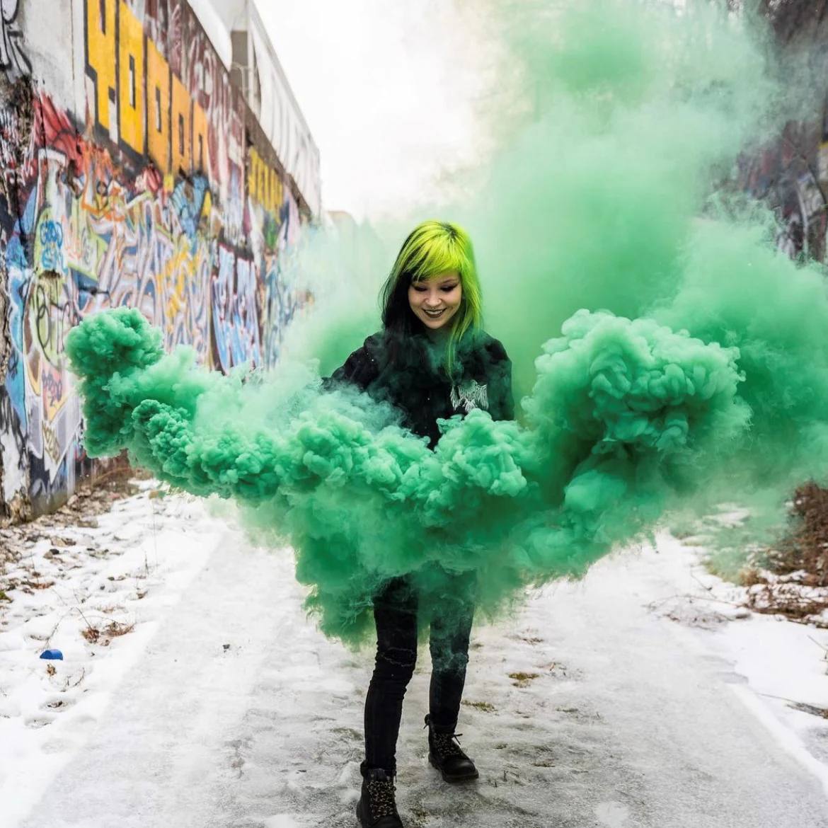 Fumigène à mains® Vert 45 secondes